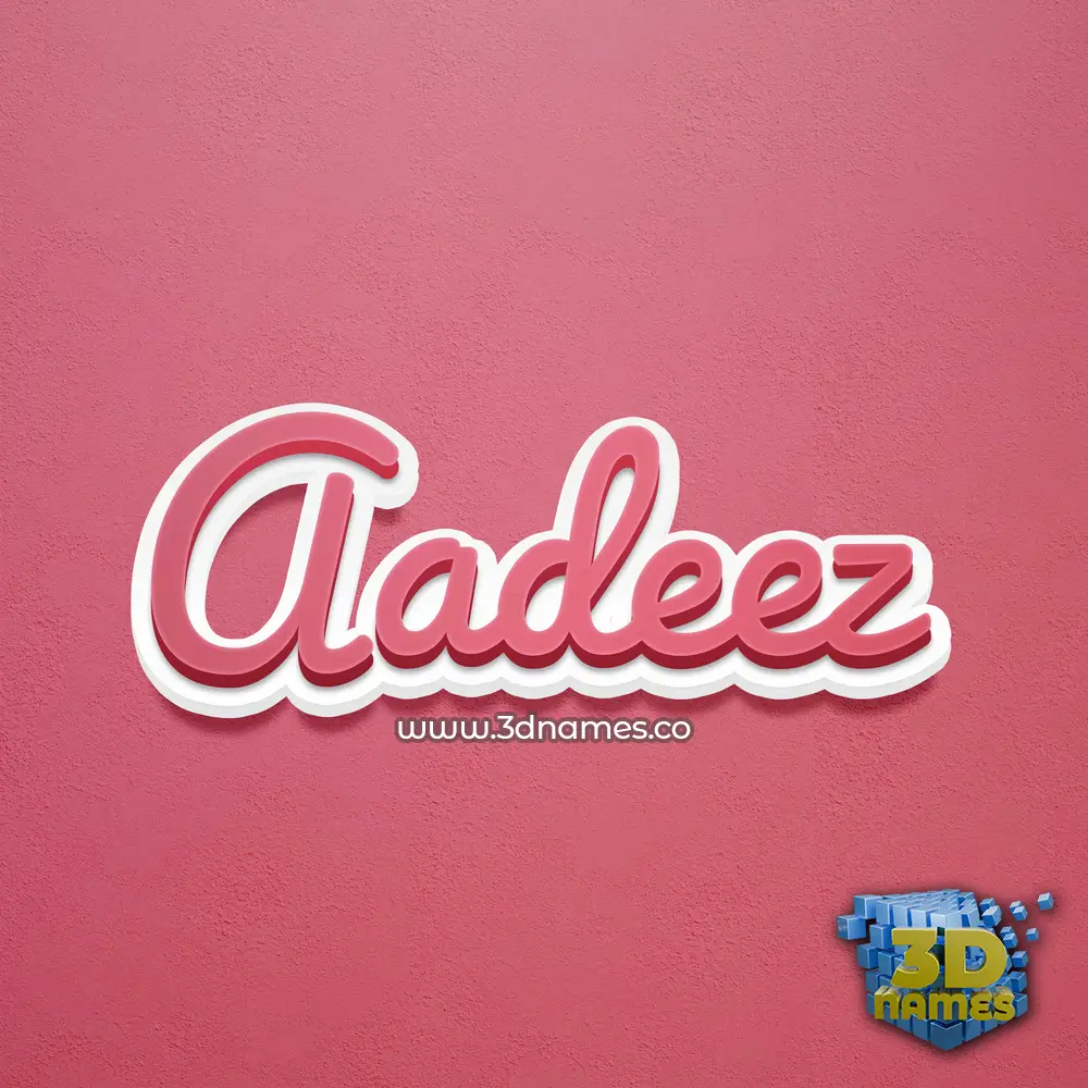 aadeez in Red Scribble style - 3D name wallpaper