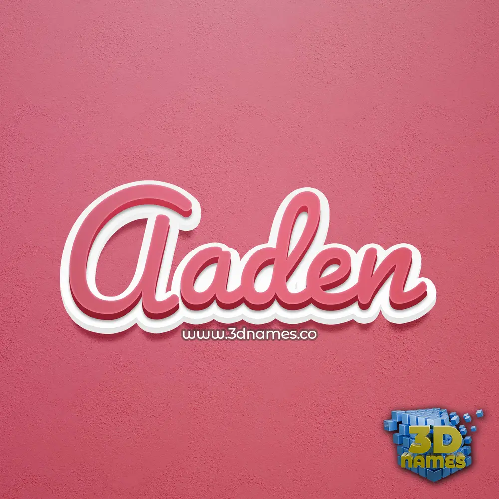 aaden in Red Scribble style - 3D name wallpaper