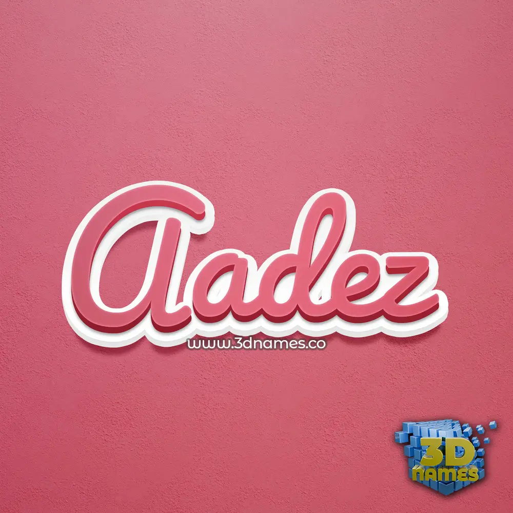 aadez in Red Scribble style - 3D name wallpaper