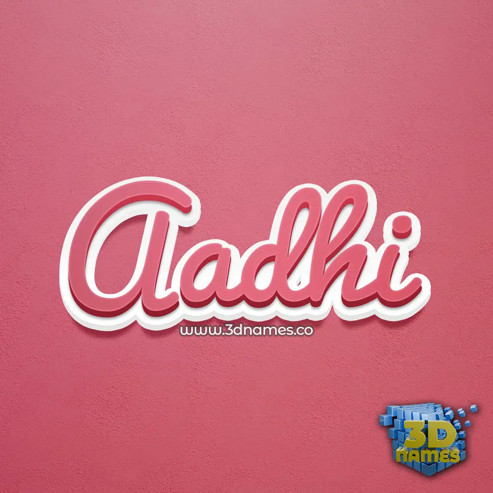 aadhi in Red Scribble style - 3D name wallpaper