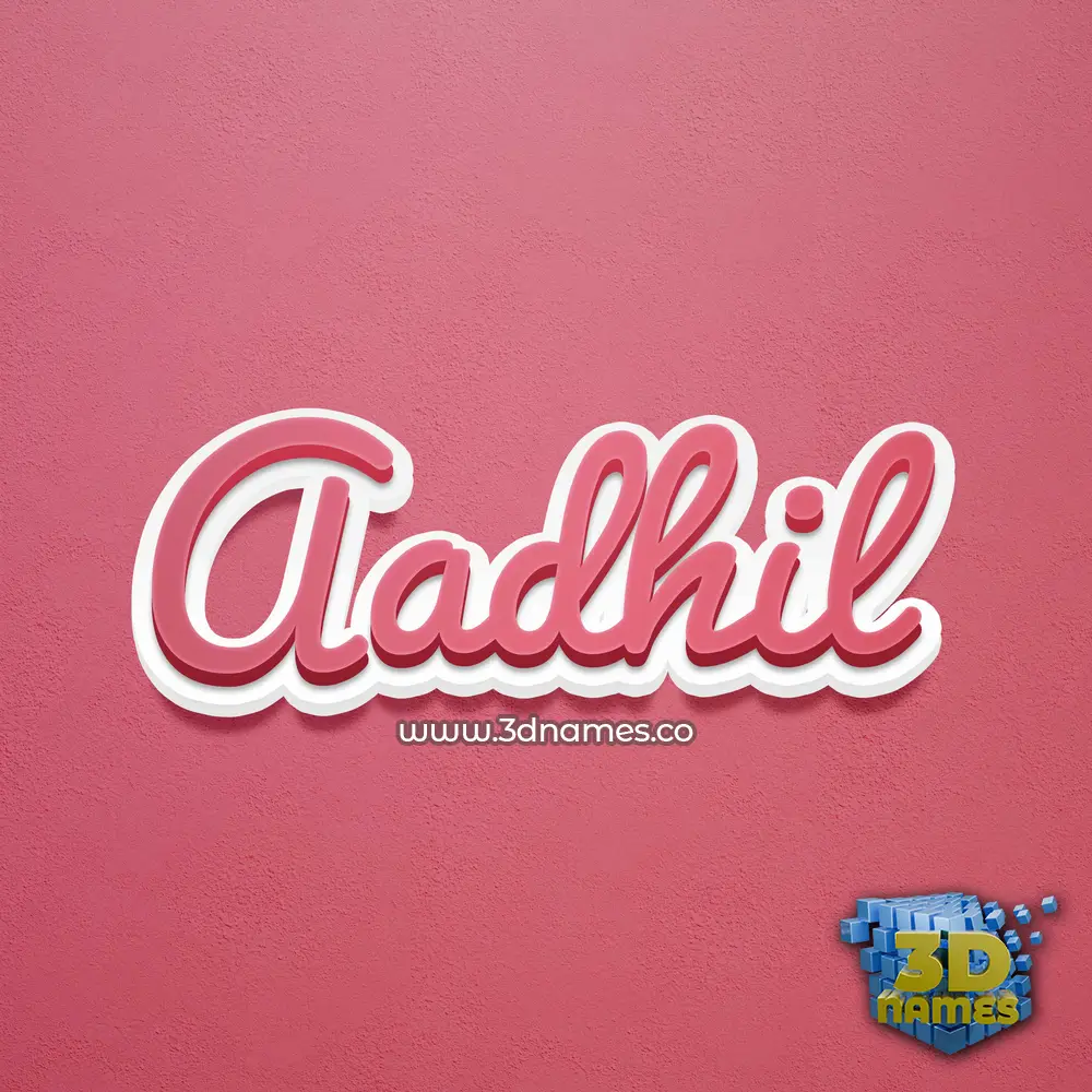 aadhil in Red Scribble style - 3D name wallpaper