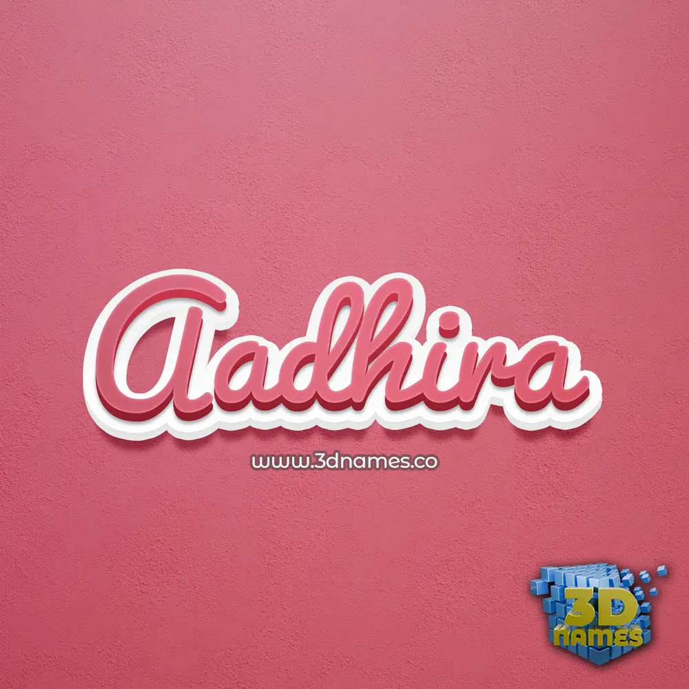 aadhira in Red Scribble style - 3D name wallpaper