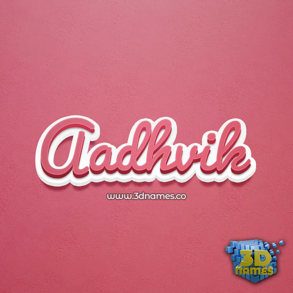 aadhvik in Red Scribble style - 3D name wallpaper