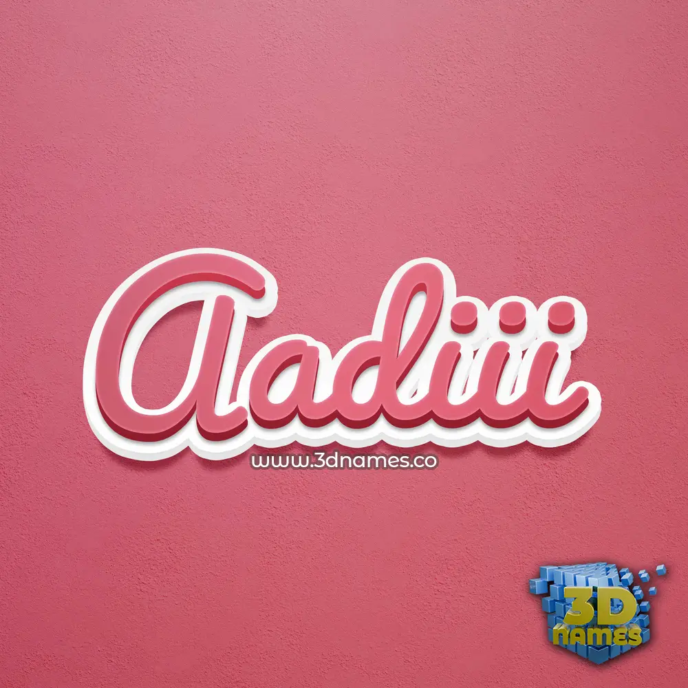 aadiii in Red Scribble style - 3D name wallpaper