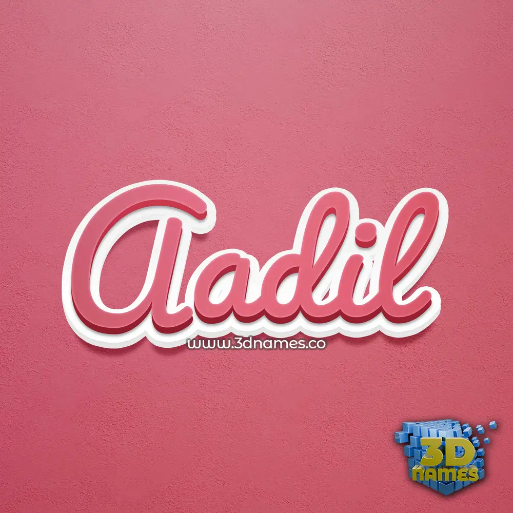 aadil in Red Scribble style - 3D name wallpaper
