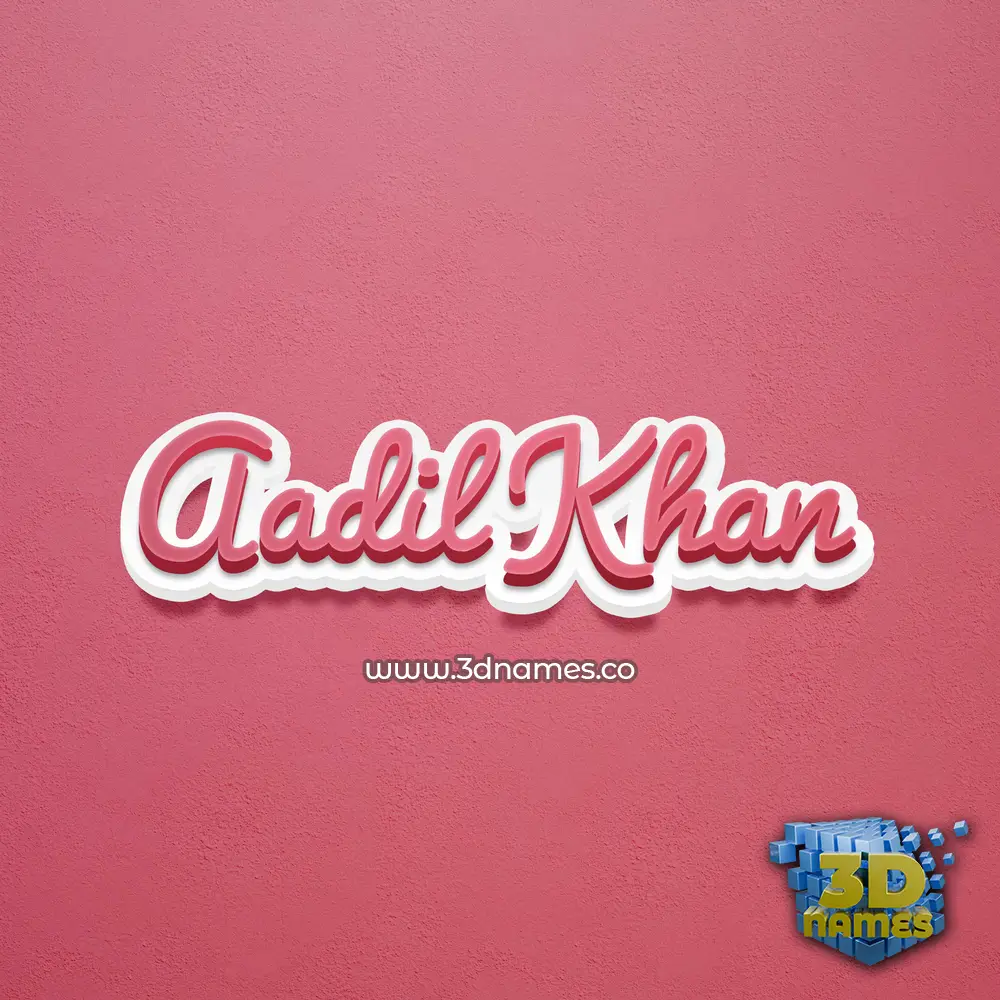 aadil khan in Red Scribble style - 3D name wallpaper