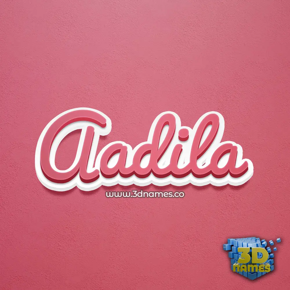 aadila in Red Scribble style - 3D name wallpaper