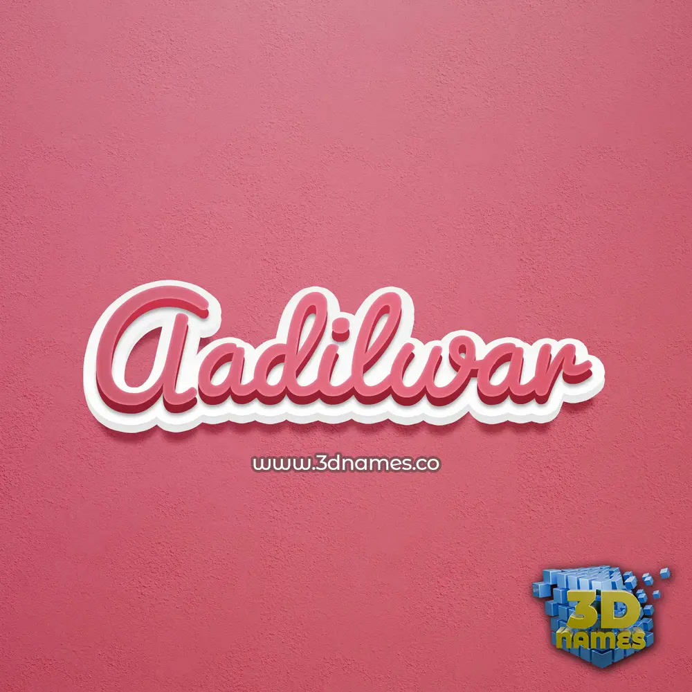 aadilwar in Red Scribble style - 3D name wallpaper