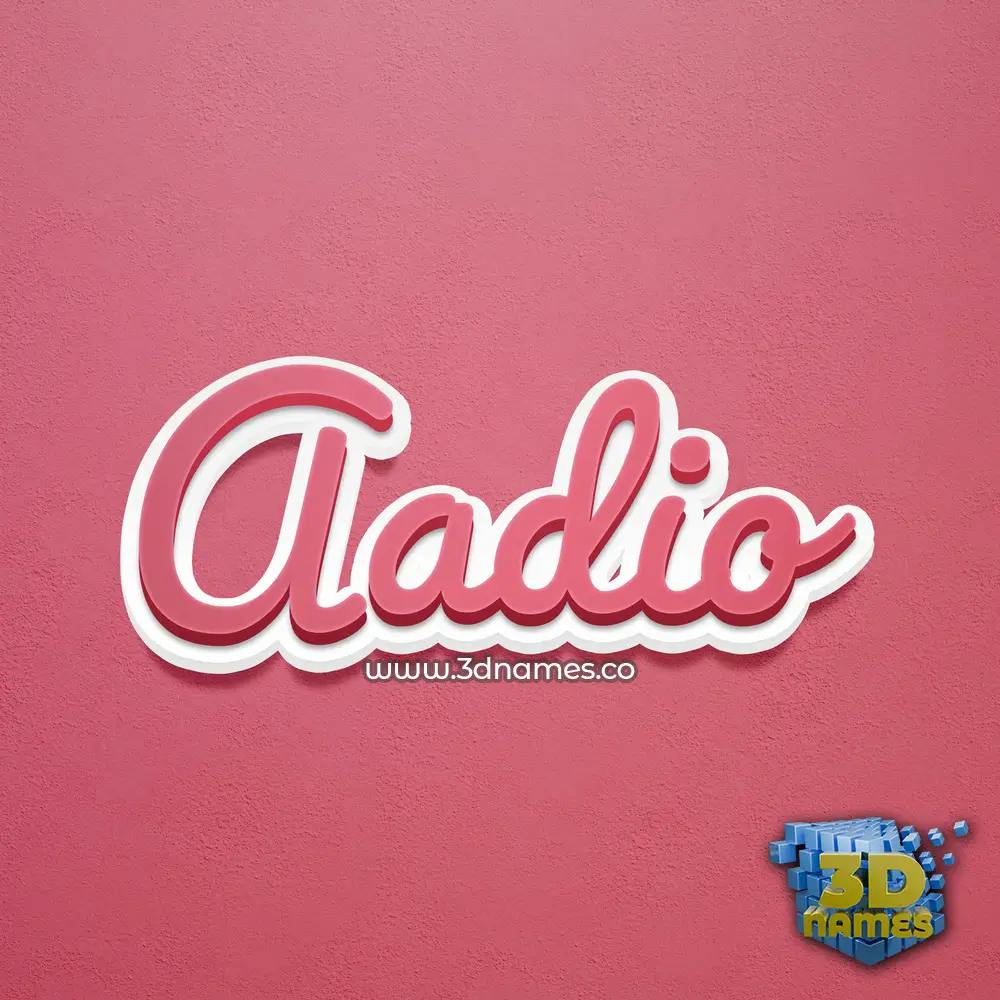 aadio in Red Scribble style - 3D name wallpaper