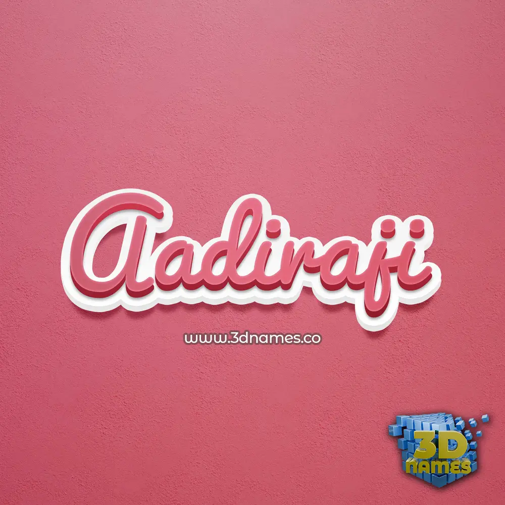 aadiraji in Red Scribble style - 3D name wallpaper