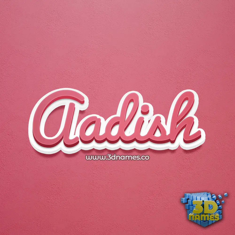 aadish in Red Scribble style - 3D name wallpaper