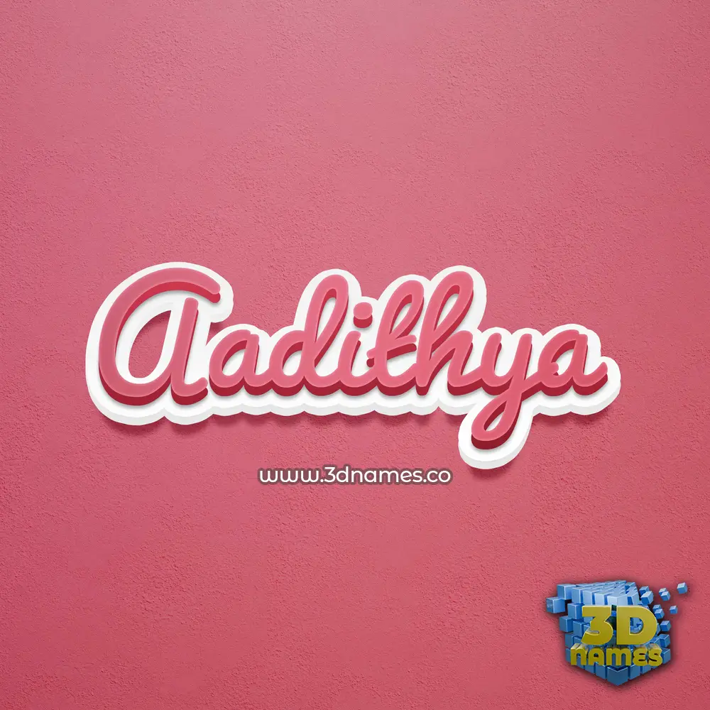 aadithya in Red Scribble style - 3D name wallpaper