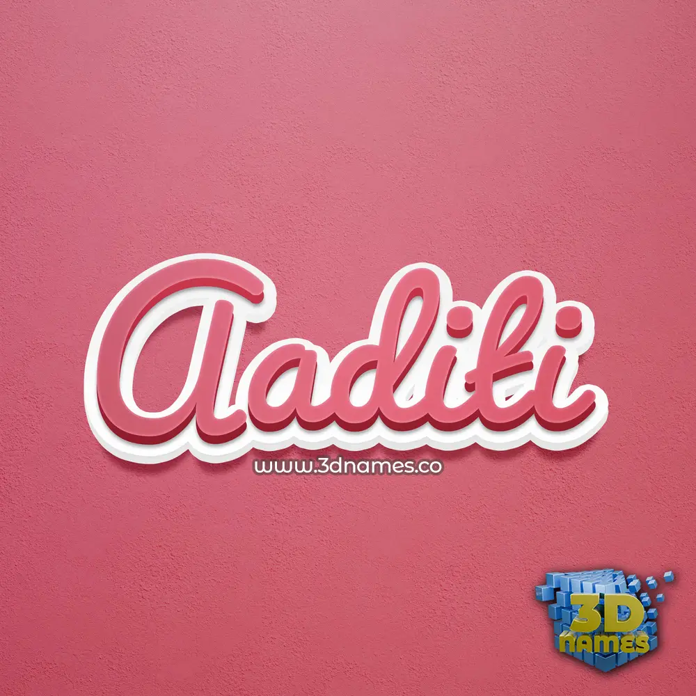 aaditi in Red Scribble style - 3D name wallpaper