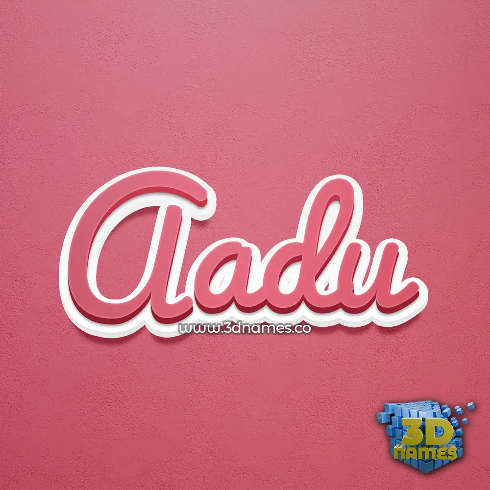 aadu in Red Scribble style - 3D name wallpaper