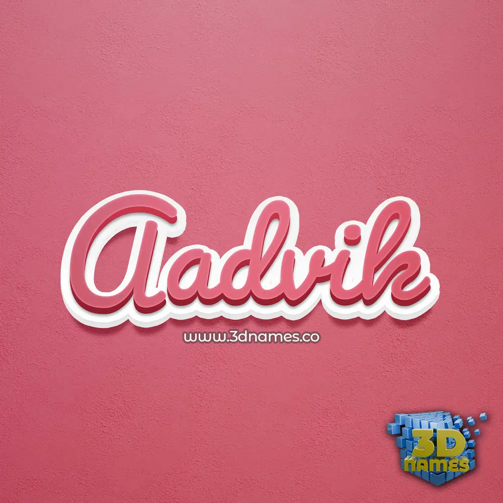 aadvik in Red Scribble style - 3D name wallpaper