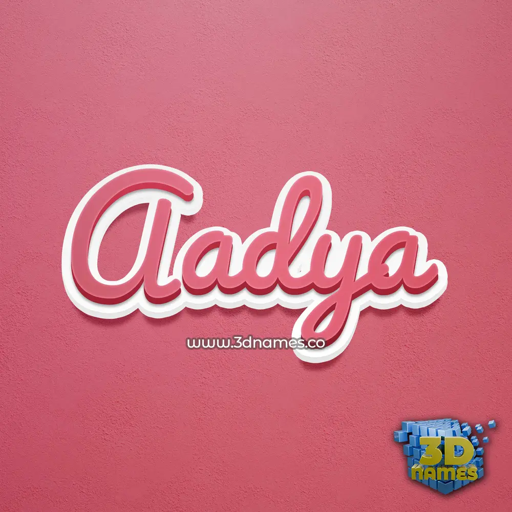 aadya in Red Scribble style - 3D name wallpaper