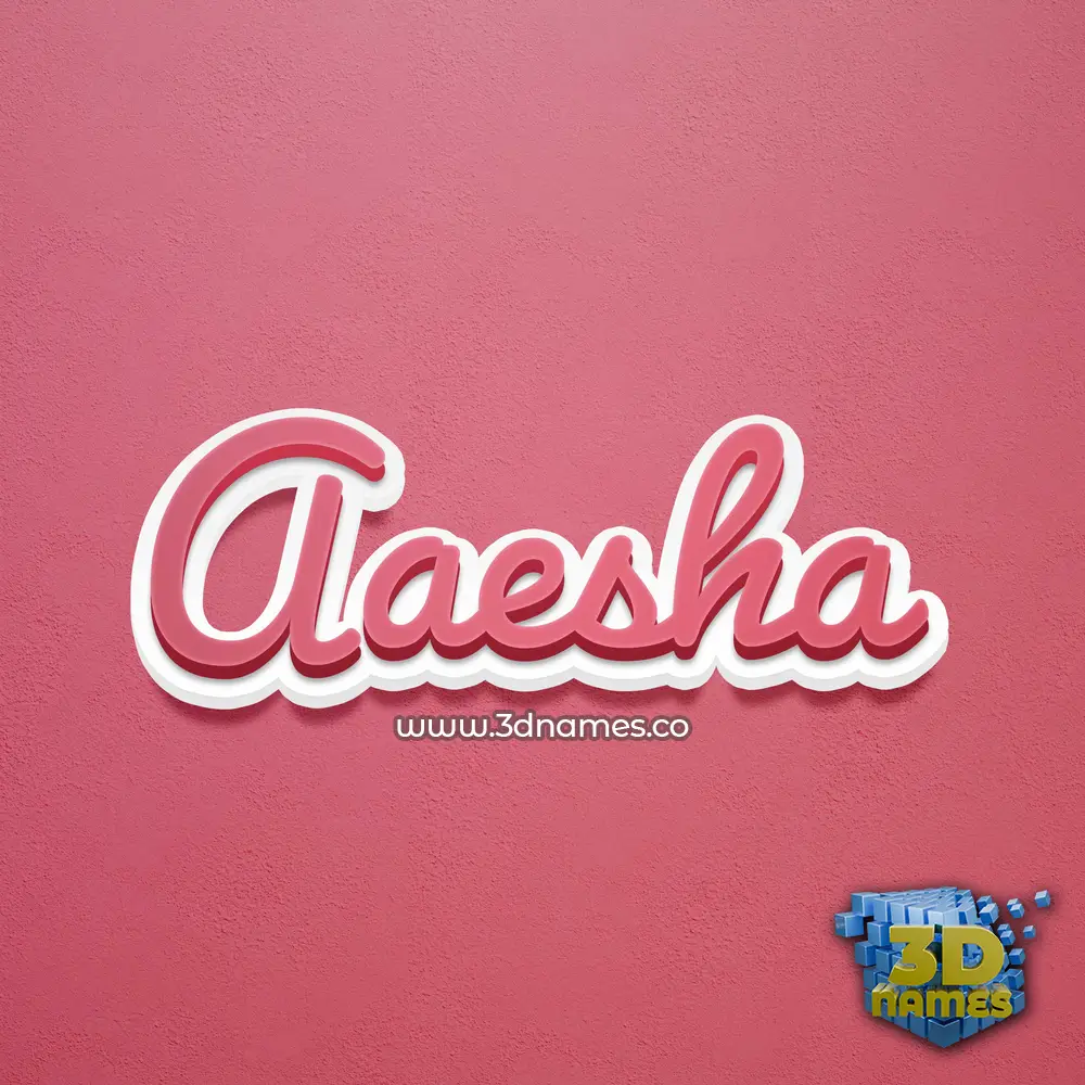 aaesha in Red Scribble style - 3D name wallpaper