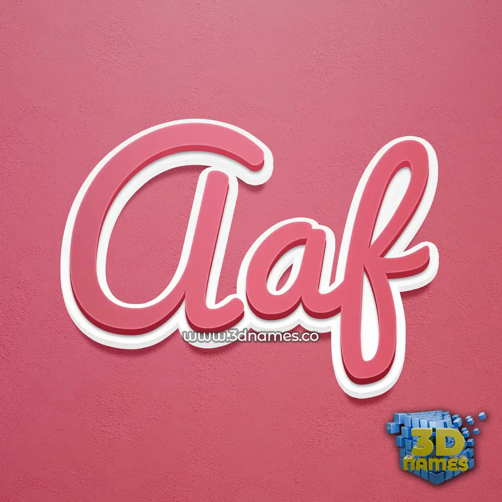 aaf in Red Scribble style - 3D name wallpaper