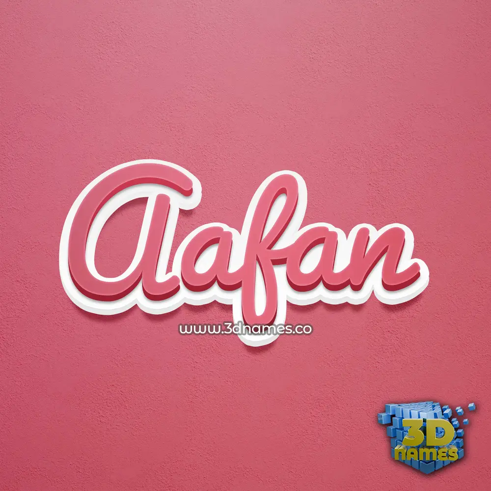 aafan in Red Scribble style - 3D name wallpaper