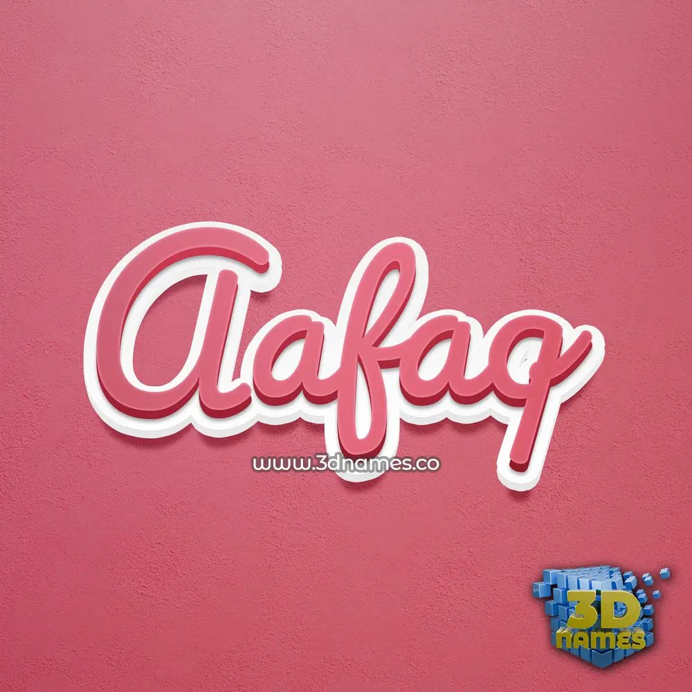 aafaq in Red Scribble style - 3D name wallpaper