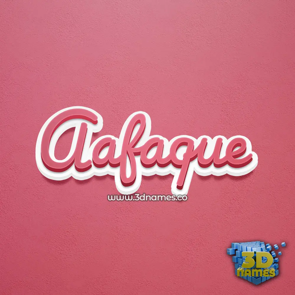 aafaque in Red Scribble style - 3D name wallpaper