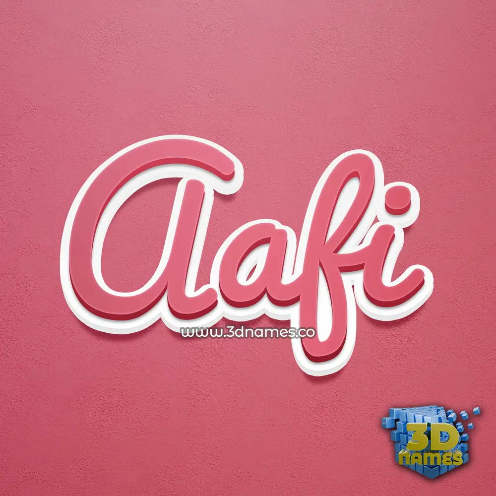 aafi in Red Scribble style - 3D name wallpaper