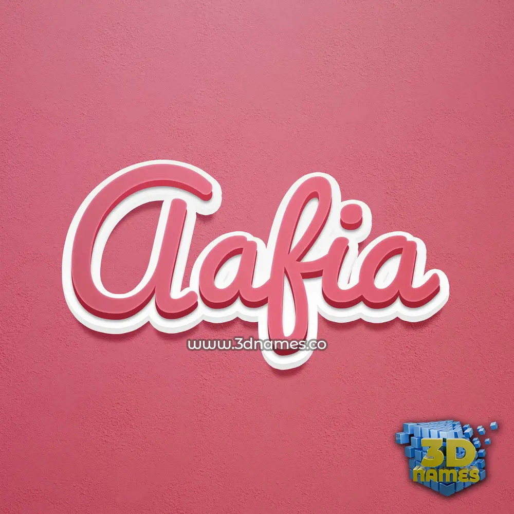 aafia in Red Scribble style - 3D name wallpaper