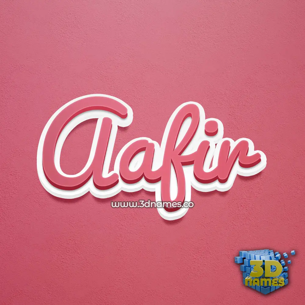 aafir in Red Scribble style - 3D name wallpaper