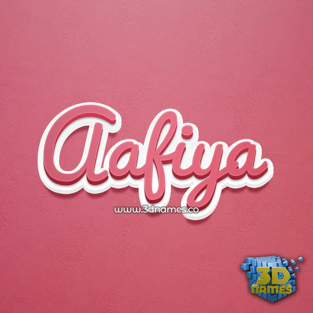 aafiya in Red Scribble style - 3D name wallpaper