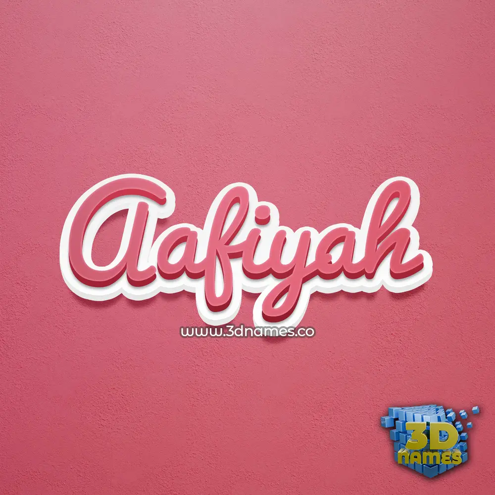 aafiyah in Red Scribble style - 3D name wallpaper