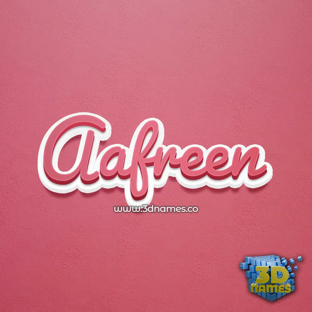 aafreen in Red Scribble style - 3D name wallpaper