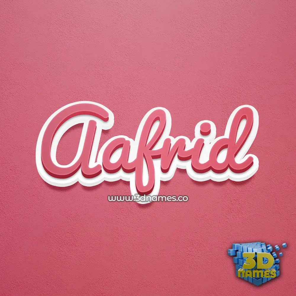 aafrid in Red Scribble style - 3D name wallpaper