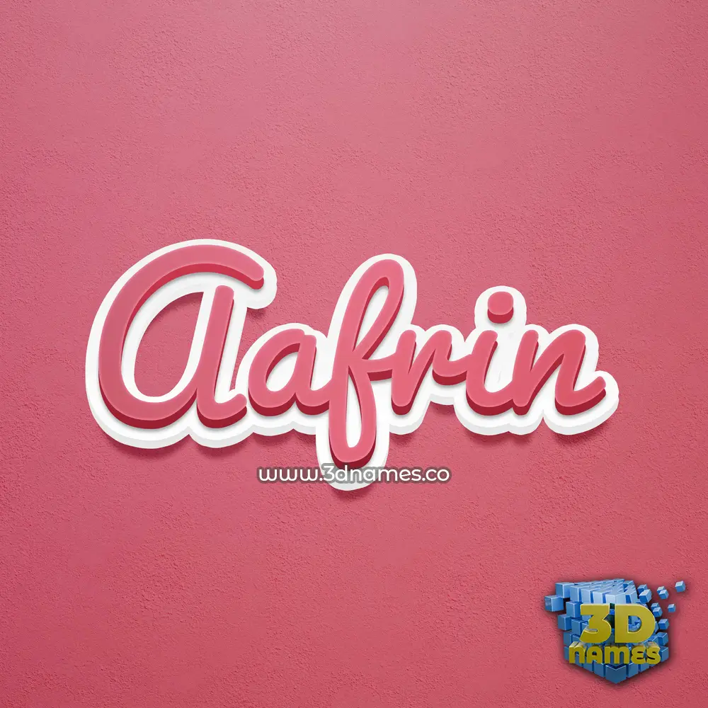 aafrin in Red Scribble style - 3D name wallpaper