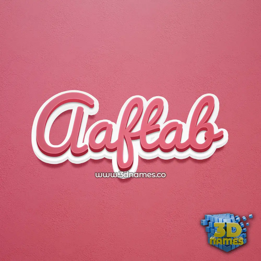 aaftab in Red Scribble style - 3D name wallpaper