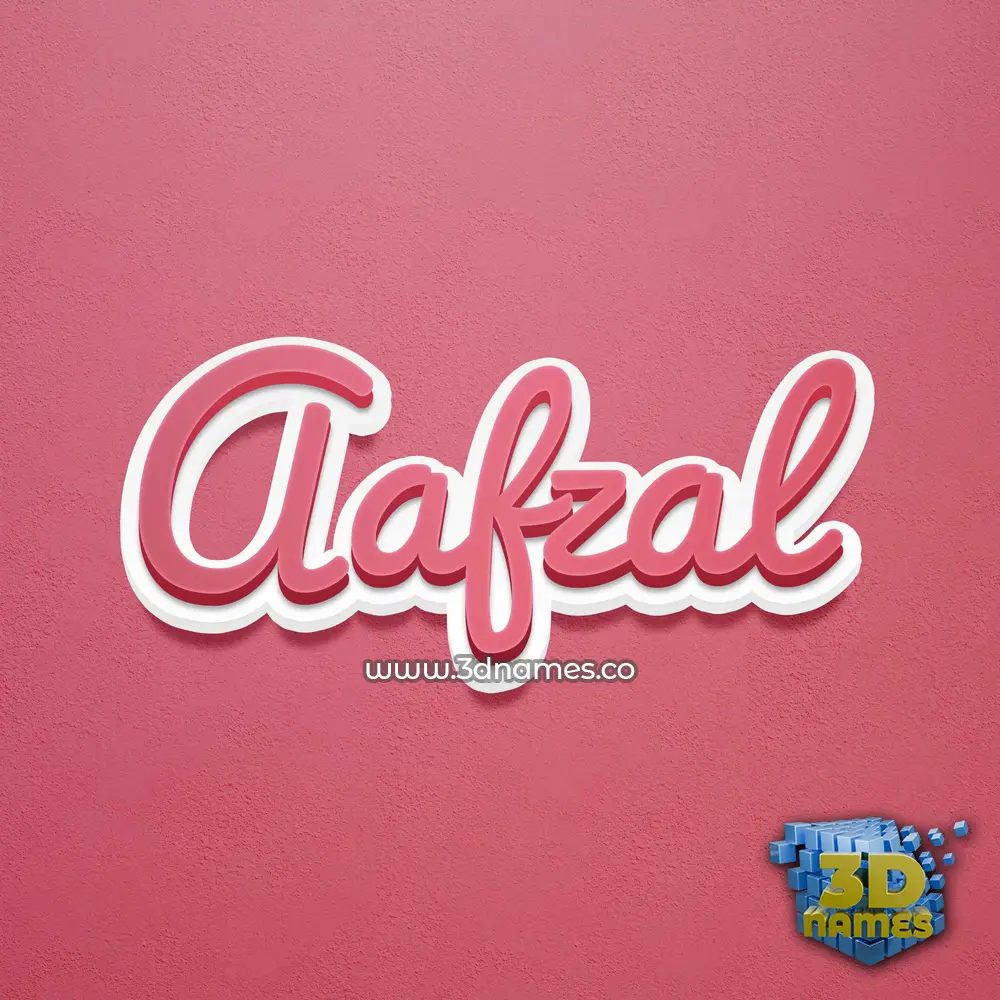 aafzal in Red Scribble style - 3D name wallpaper