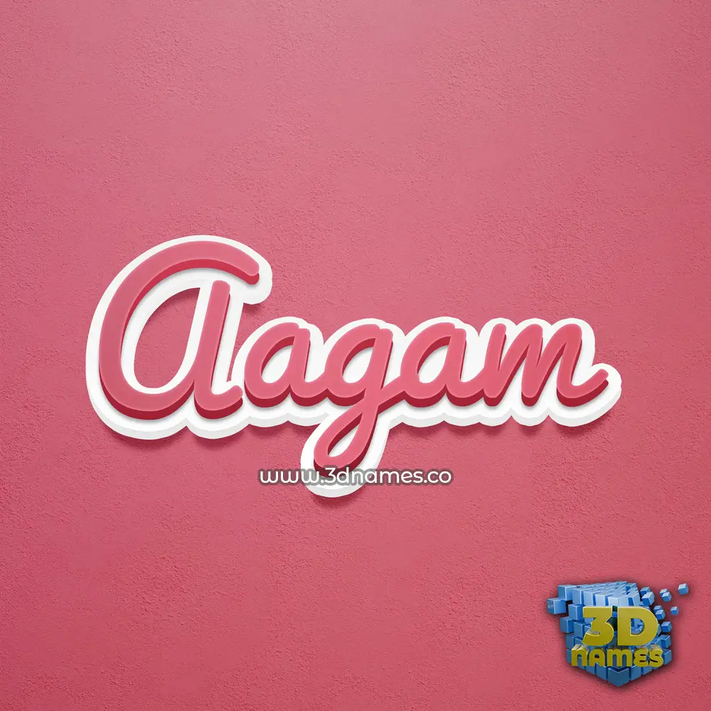 aagam in Red Scribble style - 3D name wallpaper
