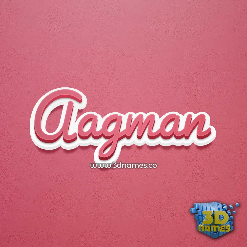 aagman in Red Scribble style - 3D name wallpaper