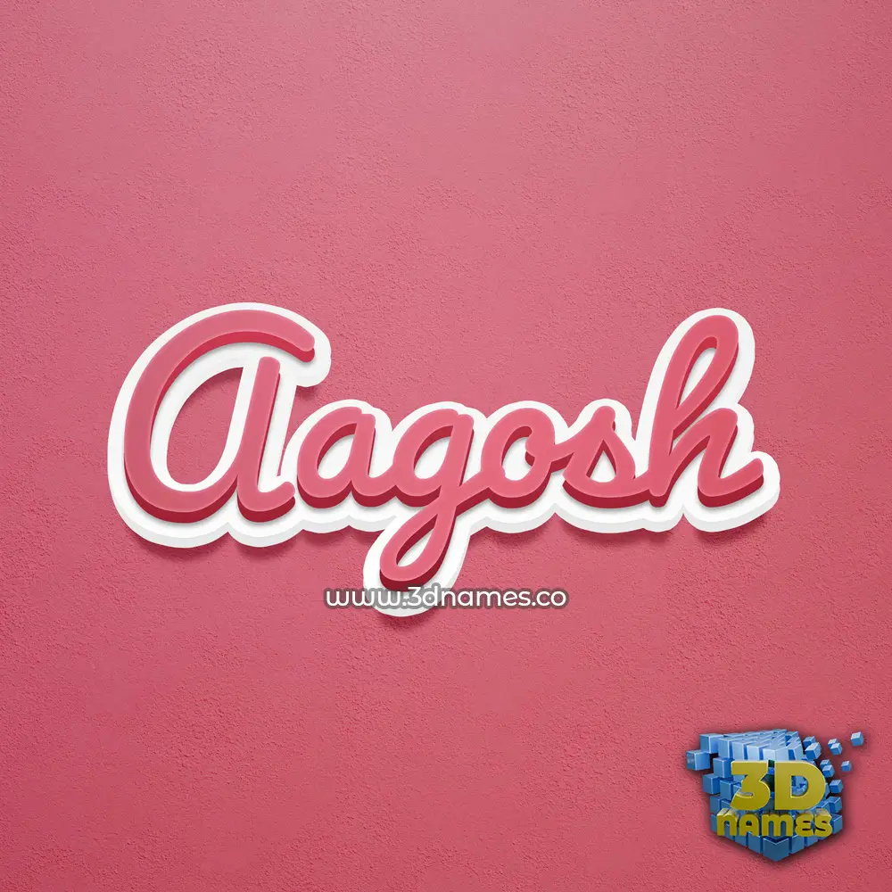 aagosh in Red Scribble style - 3D name wallpaper