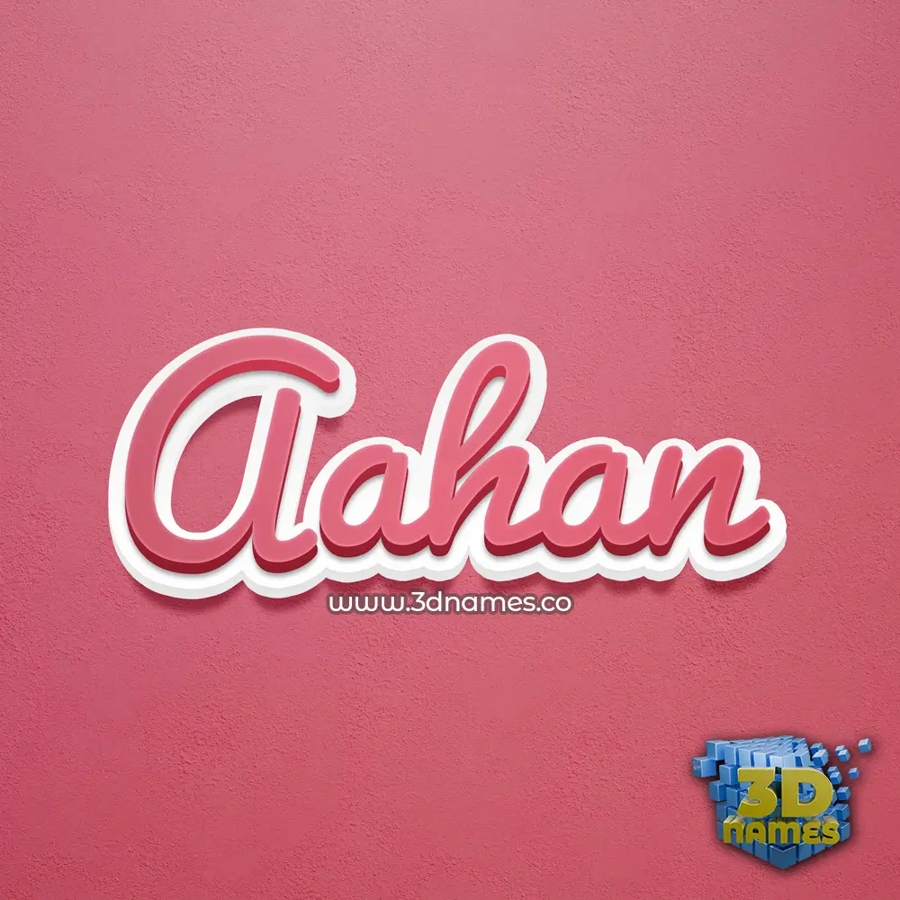 aahan in Red Scribble style - 3D name wallpaper