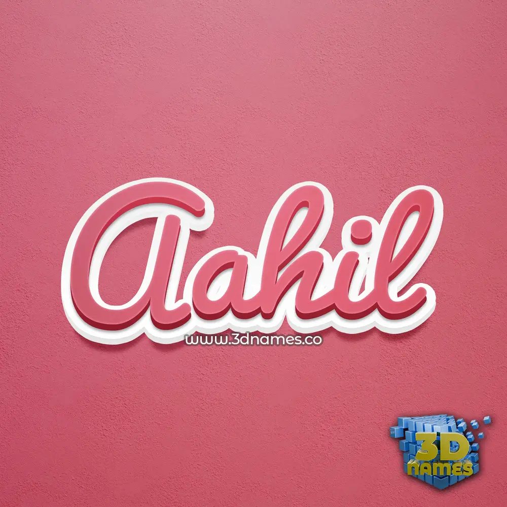 aahil in Red Scribble style - 3D name wallpaper
