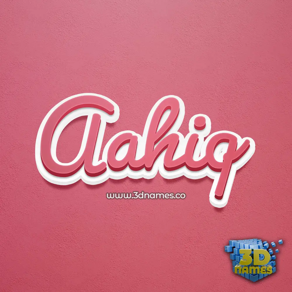aahiq in Red Scribble style - 3D name wallpaper