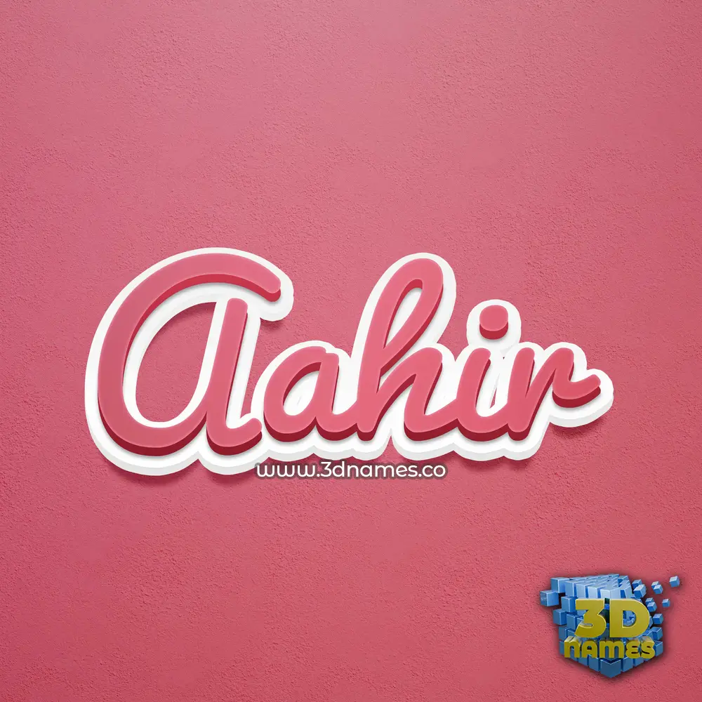 aahir in Red Scribble style - 3D name wallpaper
