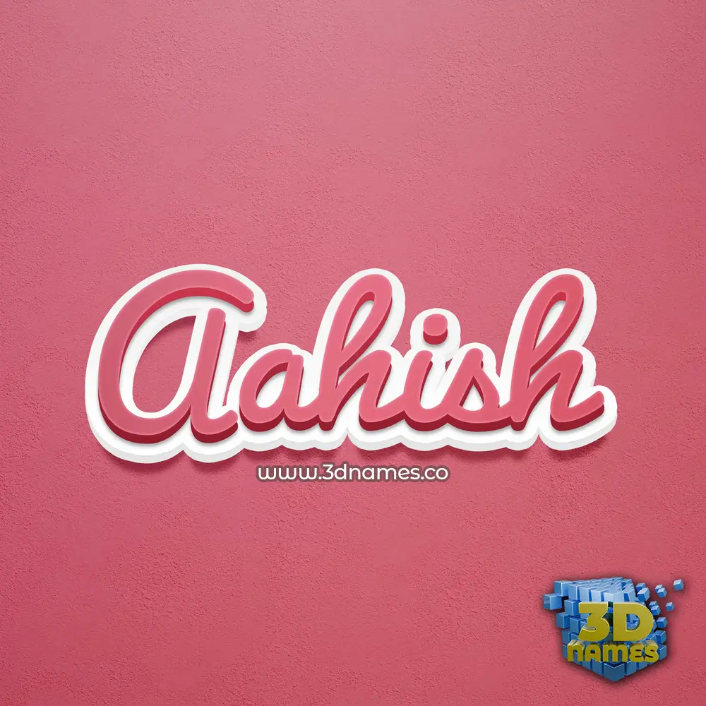 aahish in Red Scribble style - 3D name wallpaper
