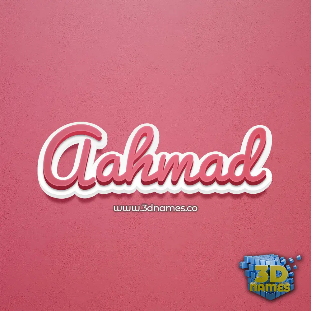 aahmad in Red Scribble style - 3D name wallpaper