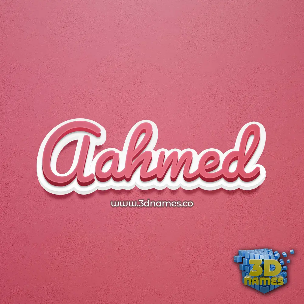 aahmed in Red Scribble style - 3D name wallpaper