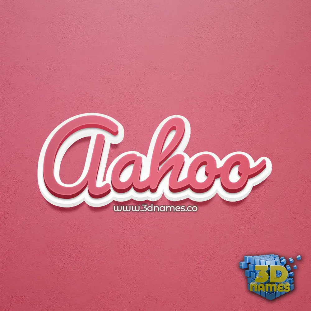 aahoo in Red Scribble style - 3D name wallpaper