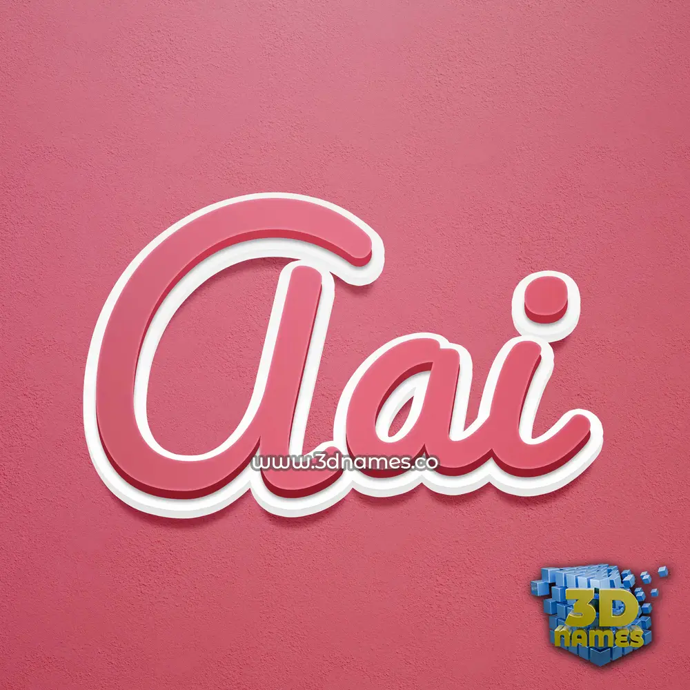 aai in Red Scribble style - 3D name wallpaper