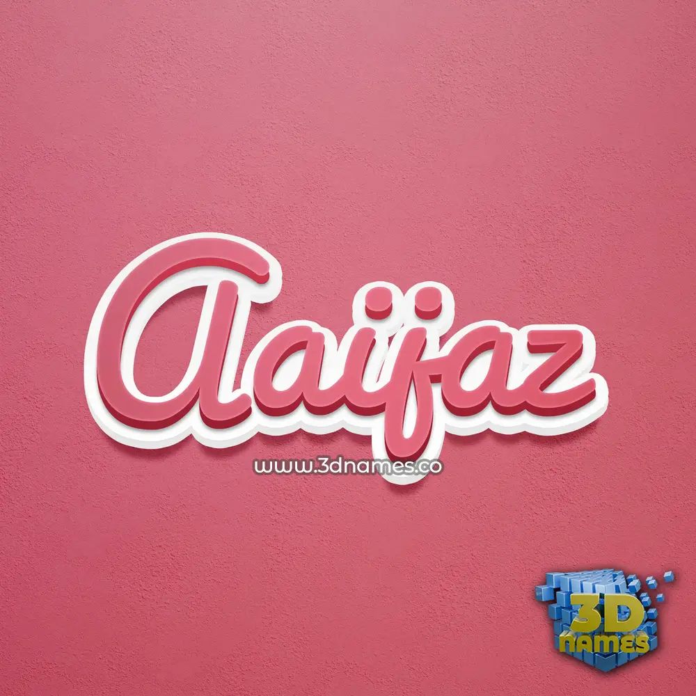 aaijaz in Red Scribble style - 3D name wallpaper
