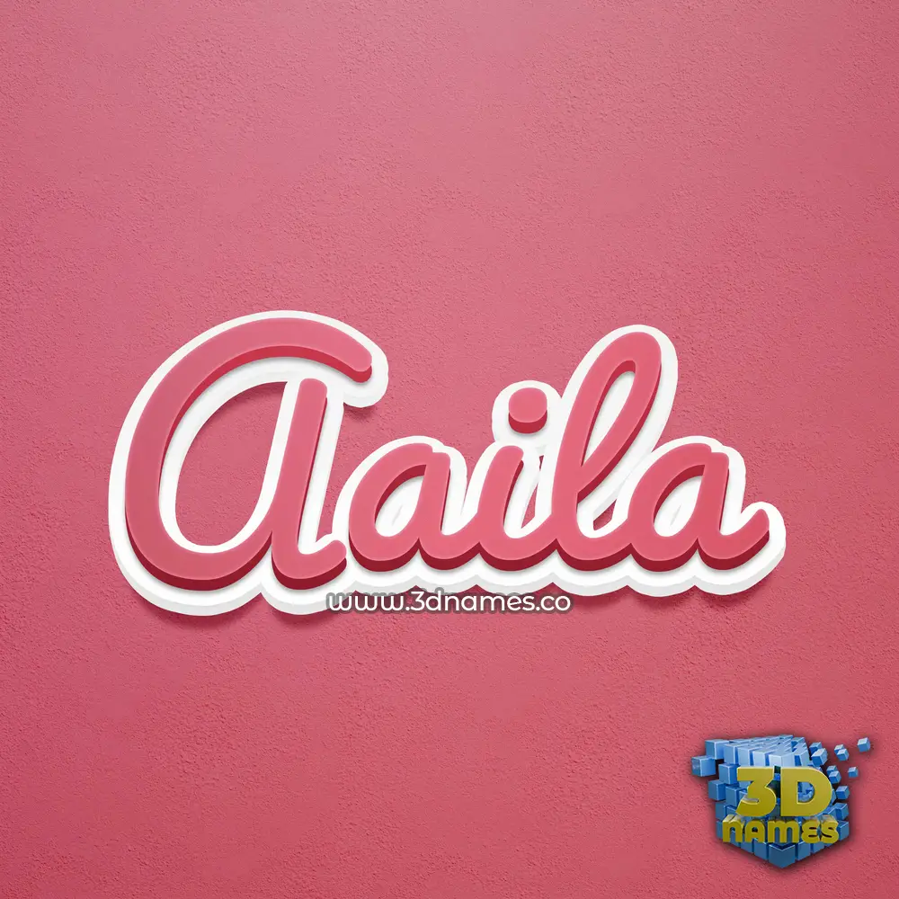 aaila in Red Scribble style - 3D name wallpaper