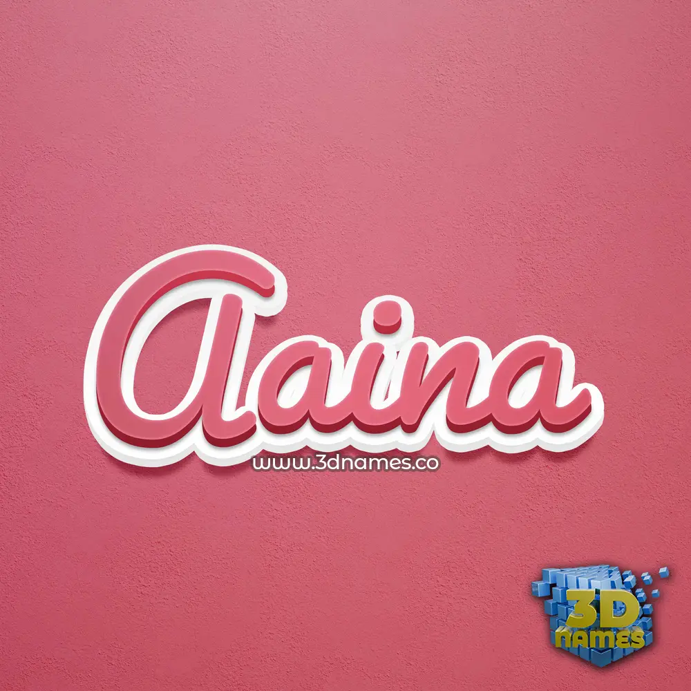 aaina in Red Scribble style - 3D name wallpaper